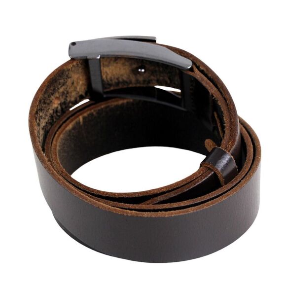 Sfera DARK BROWN REAL LEATHER 1 1/4"Wd CASUAL DRESS MEN'S BELT Sz 34/85 (t70 - Picture 4 of 14